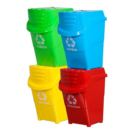 KIT Lixeiras Seletivas 27Lts