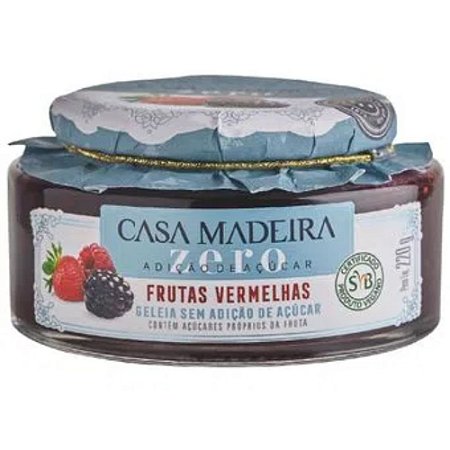 GELEIA CASA MADEIRA SUGAR FREE FRUTAS VERMELHAS 240g