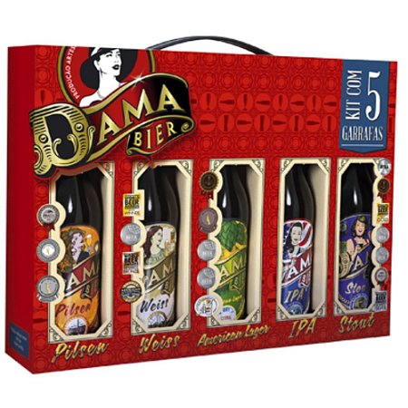 KIT CERVEJA DAMA 5 GARRAFAS DE 355 ML