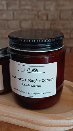 Vela SONS DE AROMAS - ABOBORA + MAÇA + CANELA 180g