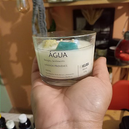 Vela Aromática com Cristais ELEMENTO ÁGUA - 105G