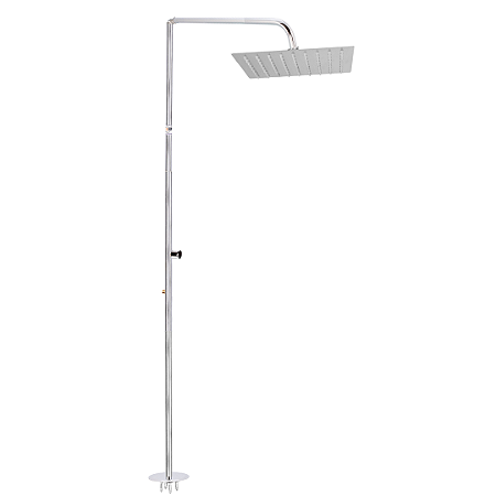 Chuveiro Externo - Quadrado Inox - Base Parafusada