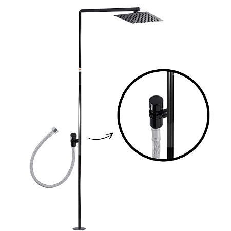 Chuveiro Externo  automático - quadrado preto