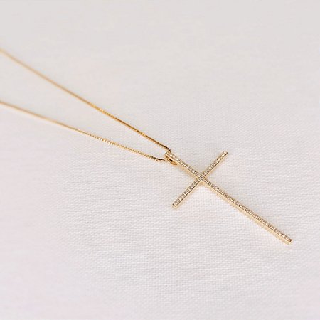 Colar Cruz Cravejada Gold