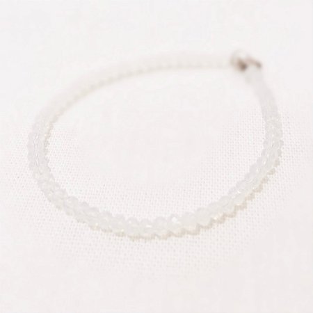 Pulseira Cristais Brancos Leitoso