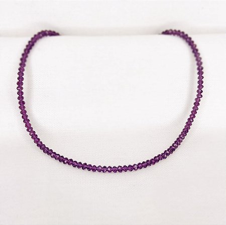 Choker Cristais Cor Roxo Ametista