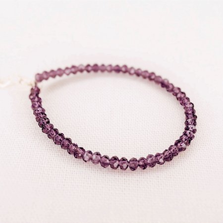 Pulseira Cristais na Cor Roxo Ametista
