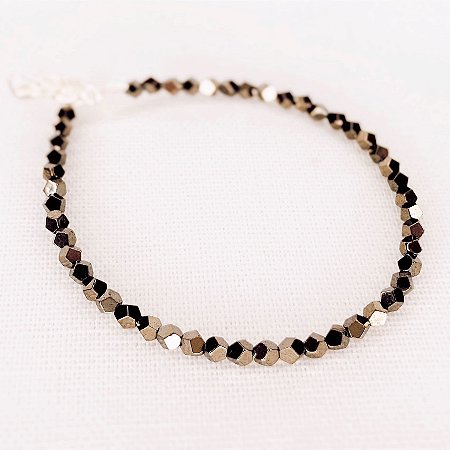Pulseira Hematitas Facetadas