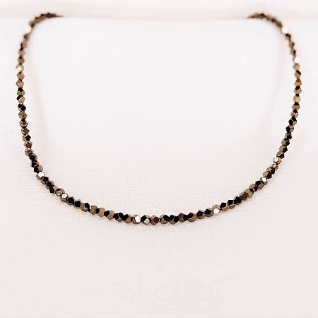 Choker Hematitas Facetadas