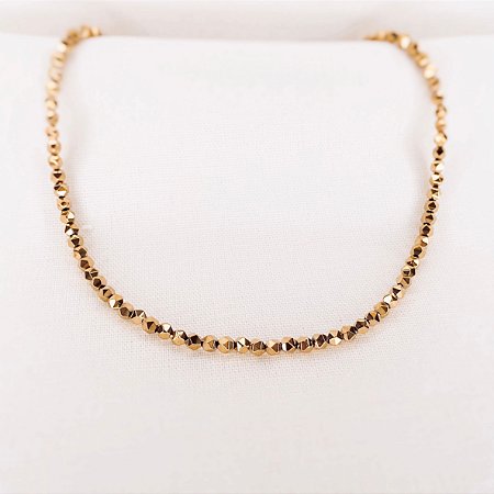 Choker de Hematitas Facetadas Gold