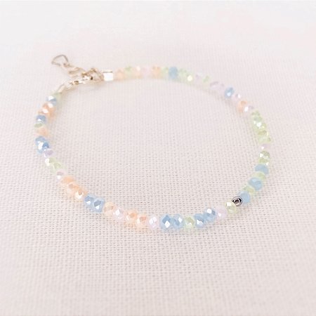Pulseira Cristais Coloridos e Hematita