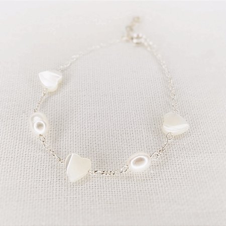 Pulseira de Pérolas Naturais e Madrepérolas