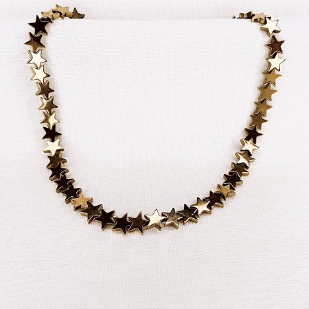 Choker de Estrelas de Hematitas Gold