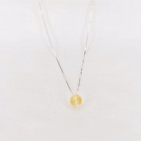 Colar c/ Pingente Esfera de Fluorita Amarela