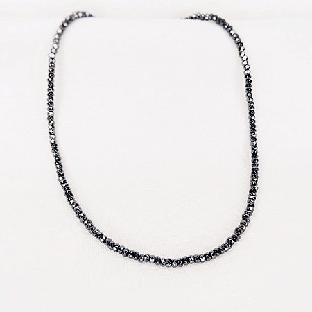 Choker Hematitas Facetadas Chumbo