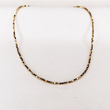 Choker de Hematitas Cubicas Gold