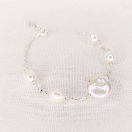 Pulseira de Pérola Barroca e Pérolas Arroz