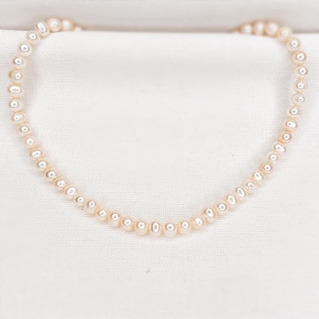 Choker de Pérolas Champagne Naturais