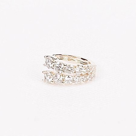 Piercing Fake 2 Fileiras Cravejadas Gold