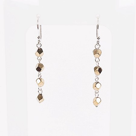 Brinco de Hematitas Facetadas Gold