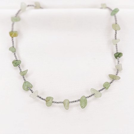 Colar de Quartzo Verde e Hematitas