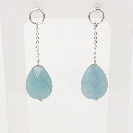 Brinco de Jade Verde Água