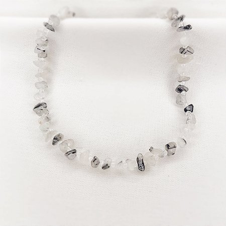 Choker de Quartzo Bruto c/ Rutilo Negro