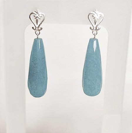 Brinco de Jade Turquesa Gota