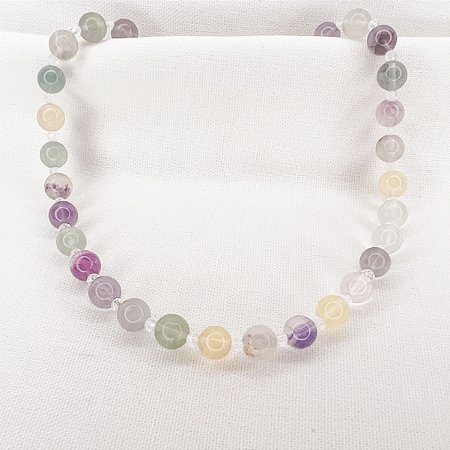 Choker de Esferas de Fluorita e Cristais