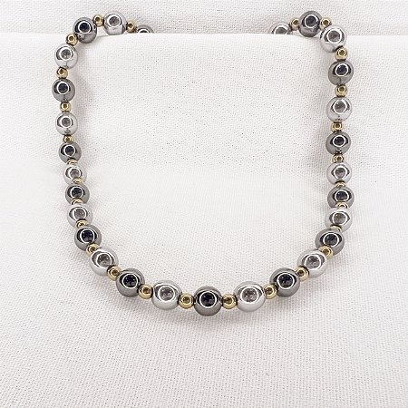 Choker de Esferas de Hematitas