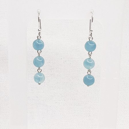 Brinco de Esferas de Jade Turquesa