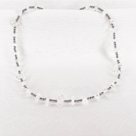 Choker de Cristais Brutos e Esferas de Hematitas