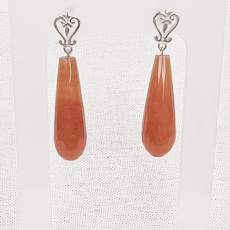 Brinco de Jade Laranja Gota