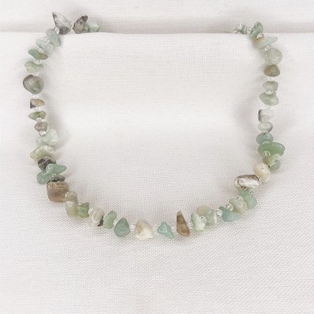 Choker de Amazonita Bruta e Cristais