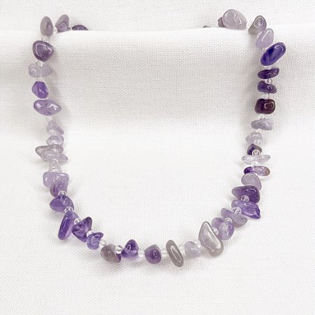 Choker de Ametistas Brutas e Cristais