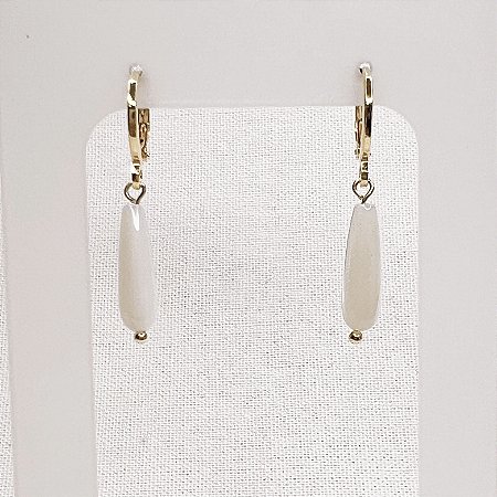 Argola c/ Pingente de Gota de Madrepérola Gold