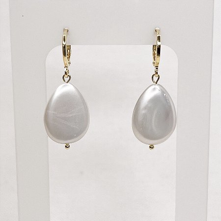 Argola c/ Pingente de Pérola Barroca Gold