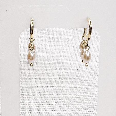 Argola 3 Pérolas Arroz Gold