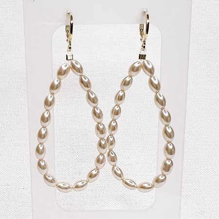 Argola c/ Pérolas Arroz Gold