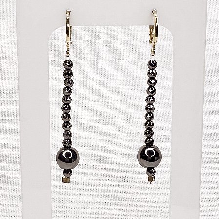 Argola c/ Hematitas Naturais Gold