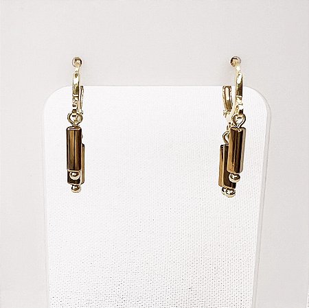 Argola c/ Pingentes de Hematitas Douradas Gold