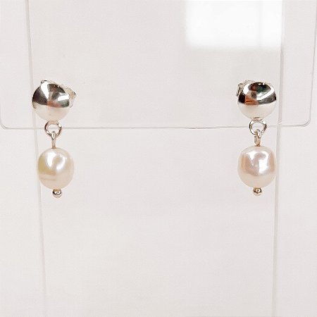 Brinco c/ Pingente de Pérola Arroz
