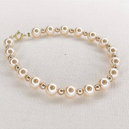 Pulseira de Mix de Pérolas Gold