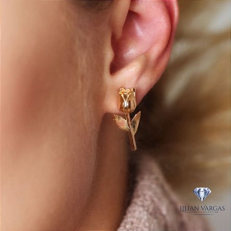 Conjunto tulipa colar e brinco