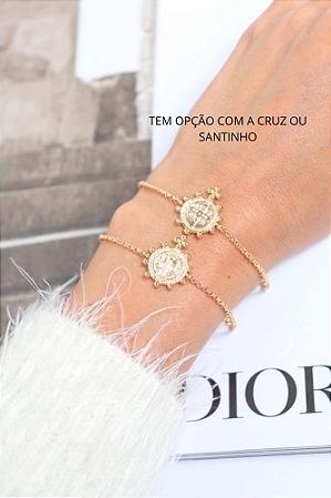 Pulseira com medalha São Bento