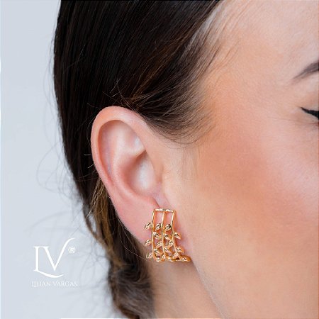 Brinco earhook folhas