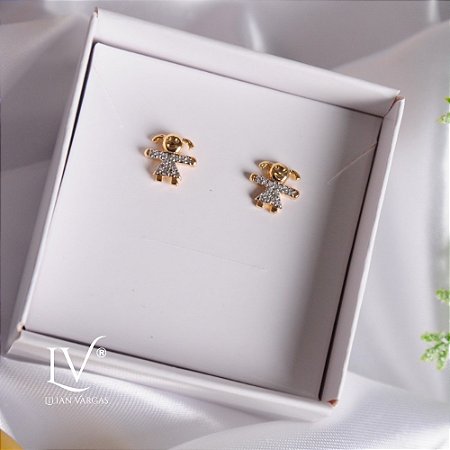 Brincos Menininha cravejado