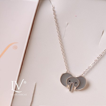 Colar infantil elefante esmaltado