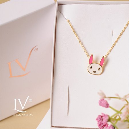 Colar coelhinho esmaltado
