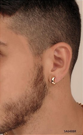 BRINCOS ARGOLA CLICK  DOURADA MASCULINA